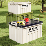 【AOTTO】大容量工業風雙提手收納箱-白色(AL-2202W), , large