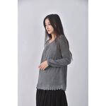 (S) iimk蕾絲邊灰色長袖上衣二手衣, , large