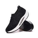 HANG TEN專利足弓氣墊鞋 女鞋 休閒鞋 保庇天后 王彩樺代言 針織 彈力 美腿 水鑽 透氣 排濕 減壓鞋墊 曜黑, , large