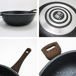 優得二代麥飯石不沾深型炒鍋-34cm-2支, , large