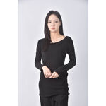 (S) 【又又私服】alice fashion shop質感圓領黑色長袖上衣二手衣, , large