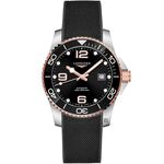 LONGINES 浪琴 深海征服者浪鬼陶瓷潛水機械錶-黑x玫瑰金/41mm L37813589, , large