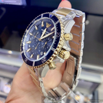 [星晴錶業]ARMANI手錶,44mm,AR00042寶藍色錶面寶藍錶殼金銀相間精鋼錶帶款, , large