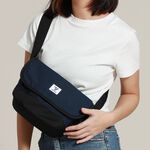 【YUNJOIN】TWILL-輕量側背包-黑色 郵差包 兩用包 小包 掀蓋包, , large