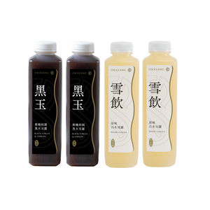 [日進生技]O卡桑無加糖低卡組｜1000ml*4(柴燒桂圓黑木耳露*2、原味白木耳露*2)