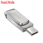 【SanDisk】Ultra Luxe 128G 銀色 TYPE-C USB 3.2 雙用 OTG 旋轉隨身碟 讀取速度 400MB/s, , large