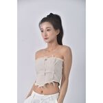 (S) 【安于晴Charlene私服】質感抹胸杏色上衣二手衣, , large