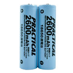實用牌18650/2600mAh鋰充電池2入 PRA-2600-2 低自放電 標準檢驗局認證合格, , large