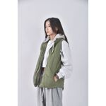 (S) fifty percent棉質純棉連帽背心綠色外套二手衣, , large