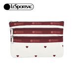 Lesportsac 3-Zip Cosmetic 三層拉鍊收納化妝包/ 莓果心刺繡, , large