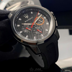[星晴錶業]MASERATI手錶,44mm,R8851123007黑色錶面黑錶殼深黑色矽膠錶帶款, , large