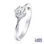 [ides愛蒂思] 日系設計款50分F/VS1頂級3EX車工鑽石戒指結婚戒/優雅六爪, , large