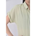 (S) macro質感綠色短袖上衣二手衣, , large