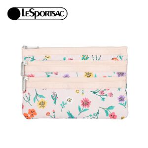 Lesportsac 3-zip Cosmetic 三層拉鍊化妝包/ 輕舞野花