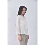 (M) net質感白色長袖上衣二手衣, , large