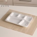 【哩皿食器】台灣製  食品級Tritan 五格餐盤(含上蓋), , large