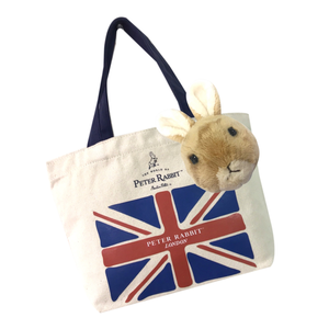 【世豐】Peter Rabbit國國旗帆布購物袋+比得兔絨毛零錢包