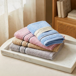 [Kaimei Cotton] 12-Pack Random Colors - MIT 16-Taels Pure Cotton Kids' Towel with Satin Header & Double Black Stripes, , large