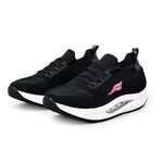 HANGTEN專利足弓氣墊鞋 女鞋 休閒鞋 健走鞋 編織鞋 保庇天后 王彩樺代言 減壓鞋墊 紓壓 彈力 美腿 藕 藍 黑, , large