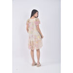 (S) 紡紗圓領黃色洋裝二手衣, , large