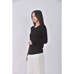 (S) kittin質感圓領黑色長袖上衣二手衣, , large