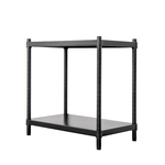 【Y HOUSE】60x35x60 cm two-layer hole-free iron plate storage rack rack iron rack - black paint, , large