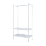 【Y HOUSE】90x45x180cm two-layer hole-free single-pole wardrobe rack, hole-free shelf, open hanger - white, , large