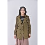 (S) 倩倩服飾排扣綠色外套二手衣, , large