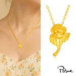 【Prisme Gold】黃金項鍊 單枝玫瑰 鍊墜項鍊 (金重：約0.02錢±0.01), , large