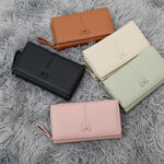 Ribboné 柔霧翻蓋零錢長夾-橘褐色  女夾 人氣女用皮夾 情人節禮物, , large