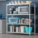 【誠宜居家】120x40x120公分 升級款加粗加厚(四層不鏽鋼置物架)-加強底部橫梁 收納架 不鏽鋼置物架 不銹鋼置物架 廚房不銹鋼置物架 置物架 家電架 廚房架 架子, , large