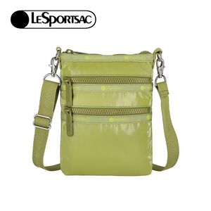 |快速出貨|Lesportsac 3 Zip Crossbody 三層拉鍊斜背包 手機包 送禮推薦-亮面橄欖綠