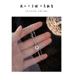 【A&R】s925純銀雙鏈一字圓環閨蜜手鍊 附馬卡收納盒, , large