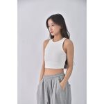 (M) air space lady質感運動棉質無袖白色上衣二手衣, , large