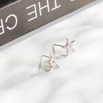 【天然真鑽耳環】A'jane 18K白金 白金星願 星星鑽石耳環 A022501-003, , large