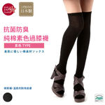 【M&M 日本製】2460 純棉素色過膝襪3雙/組, , large