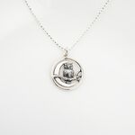【Angel & Me】Moon Owl s925 sterling silver necklace Valentine Day Birthday gift, , large