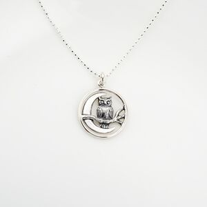 【Angel & Me】Moon Owl s925 sterling silver necklace Valentine Day Birthday gift