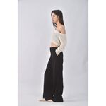 (L) single noble高腰質感黑色長褲二手衣, , large