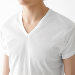 【日本郡是Gunze】日本製 COOLMAGIC 100%純棉 男士機能涼感 V領 短袖內衣 T-shirt(黑色-L), , large