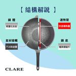 CLARE 可蕾爾 韓國鑄造不沾鍋炒鍋不沾炒鍋可IH電磁爐 28cm-Leidea樂德兒, , large
