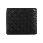 BOTTEGA VENETA 小牛皮編織照片對開短夾/黑色, , large