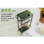 [Y HOUSE] Iron plate slit trolley rack, slit shelf, gap rack, kitchen trolley, kitchen rack - black, , large