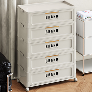 【AOTTO】74面寬簡約附輪五層翻蓋收納櫃(AC-222)