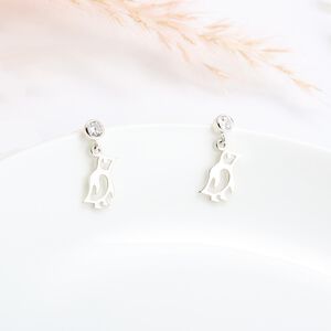 【Angel & Me】Lucky Baby Penguin s925 sterling silver earrings gift