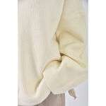 (F) balen韓牌修身短版針織氣質白色長袖上衣二手衣, , large