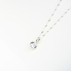 【Angel & Me】Single Swiss Diamond/Zircon 6mm s925 sterling silver necklace gift