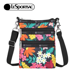 Lesportsac 3 Zip Crossbody 三層拉鍊斜背包/ 繽紛花園