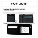 【YUNJOIN】尼龍對摺短夾-黑色 防潑水耐磨 卡片零錢收納 休閒百搭皮夾 含鑰匙圈, , large