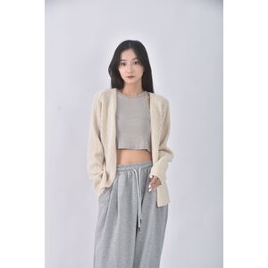 (F) 開衫杏色罩衫二手衣